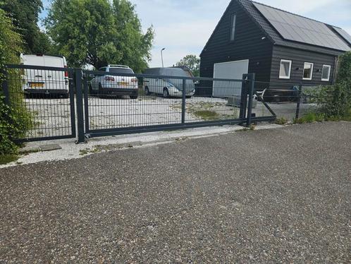 Net schuifhek totaal 11 meter met loopdeur apart, Tuin en Terras, Tuinhekken en Hekwerk, Zo goed als nieuw, Sierhekwerk, IJzer