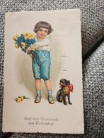 Jongetje met hondje, Verzamelen, Ansichtkaarten | Themakaarten, Ophalen of Verzenden, Voor 1920, Kinderen