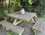Picknicktafel vierkant, Tuin en Terras, Ophalen, Gebruikt, Vierkant, Hout