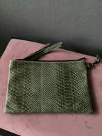 Groen Schoudertasje met Slangenprint clutch leer kerst Nieuw, Ophalen of Verzenden, Nieuw, Groen, Schoudertasje