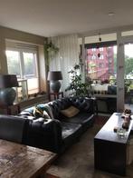 Zwart leren chesterfield 2 1/2 zitbank, Huis en Inrichting, Banken | Sofa's en Chaises Longues, Ophalen, Gebruikt, Chesterfield
