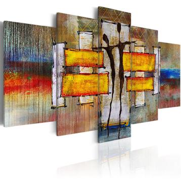 179 Abstract Stel Colors 5 Luik Canvas Schilderij 200x100cm beschikbaar voor biedingen