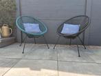 2x Eivormige Stoeltjes Kunststof Draad, Huis en Inrichting, Stoelen, Ophalen, Twee, Overige kleuren, Zo goed als nieuw