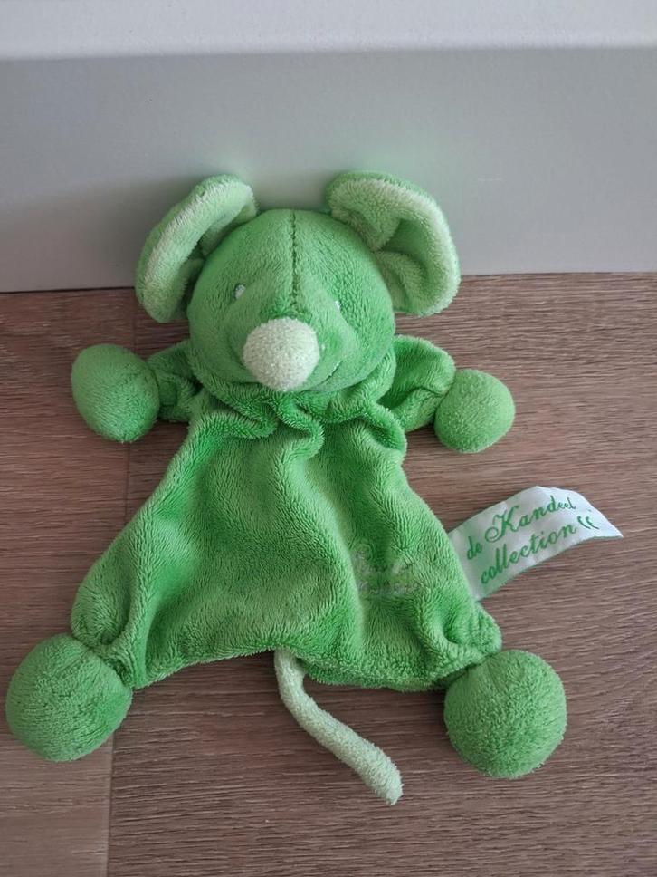 Knuffeldoekje Tiamo muis groen Kandeel Collection K9711, Kinderen en Baby's, Speelgoed | Knuffels en Pluche, Zo goed als nieuw