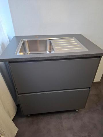 Nieuw keuken onderkast met 2 lades Voxtorp grijs