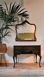 Antiek Bureau/Kastje met Lederen Bovenblad, Huis en Inrichting, Bureaus, Ophalen, Gebruikt, Bureau