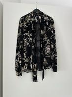 Zwarte blouse met bloemenprint CVRD, Ophalen of Verzenden, Zo goed als nieuw, Maat 36 (S), Zwart