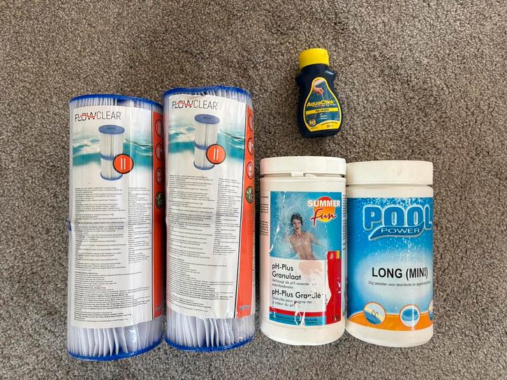 Zwembad onderhoudsset – filters & chemicaliën, Tuin en Terras, Zwembad-toebehoren, Gebruikt, Ophalen of Verzenden