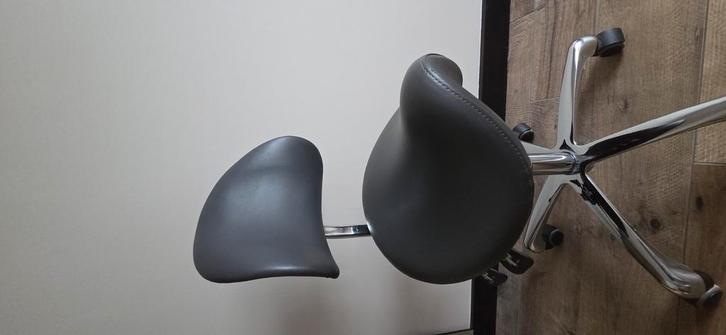 Tabouret, Huis en Inrichting, Stoelen, Zo goed als nieuw, Eén, Leer, Grijs, Ophalen