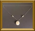 Zilveren ketting met gesneden roosje, Ophalen of Verzenden, Zilver, Ketting