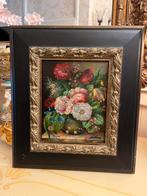 Olieverf bloemen schilderij op doek, Ophalen of Verzenden