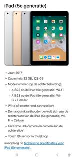 Apple ipad air 2017 5de generatie 32GB 128 GB A1822, Computers en Software, Apple iPads, Apple iPad Air, Zo goed als nieuw, 128 GB