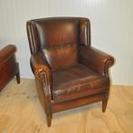 Muylaert schapenleren oorfauteuil, Huis en Inrichting, Fauteuils, Ophalen, Gebruikt, 75 tot 100 cm, Leer