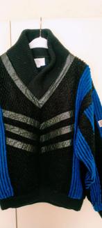 Vintage heren trui maat m/l met lederen afwerking, Ophalen of Verzenden, Gedragen