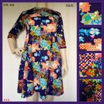 111. Vintage jurk mt 46, Kleding | Dames, Gedragen, Blauw, Vintage, Ophalen of Verzenden