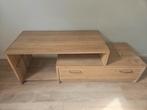 TV meubel hout/glas uitschuifbaar, Ophalen, Gebruikt, Glas, Minder dan 100 cm