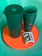 Vintage limondekan 4 bekers donkergroen FlicFlac Authentics, Ophalen of Verzenden, Zo goed als nieuw, Groen, Beker of Kan