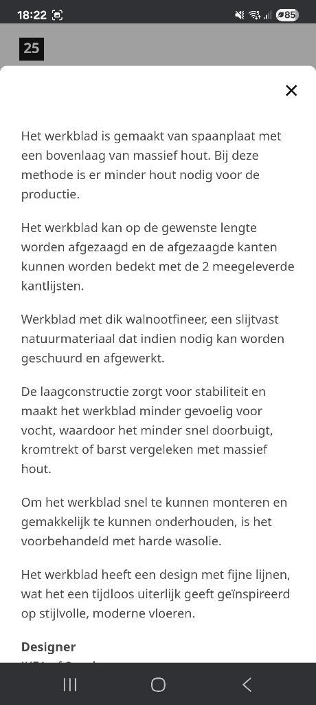 Kant en klare houtfineer aanrechtbladen, Huis en Inrichting, Keuken | Keukenelementen, Nieuw, Minder dan 100 cm, 200 cm of meer