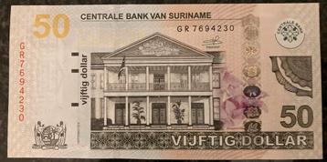 🇸🇷 🆕 SURINAME 50 dollar 2️⃣0️⃣1️⃣6️⃣ UNC- beschikbaar voor biedingen