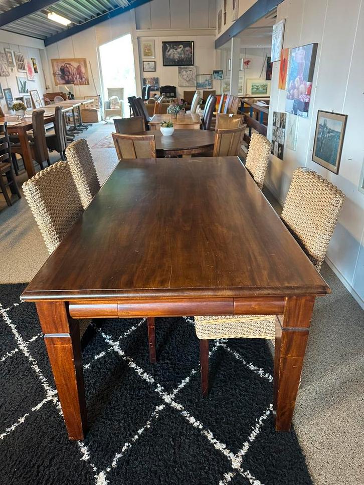 Eettafel koloniaal 200x100cm, Huis en Inrichting, Tafels | Eettafels, Zo goed als nieuw, 200 cm of meer, Rechthoekig, Ophalen