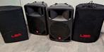 2x LEM D400 dsp actieve speakers/monitors met hoezen, Ophalen, Gebruikt, Minder dan 500 watt, P.A.