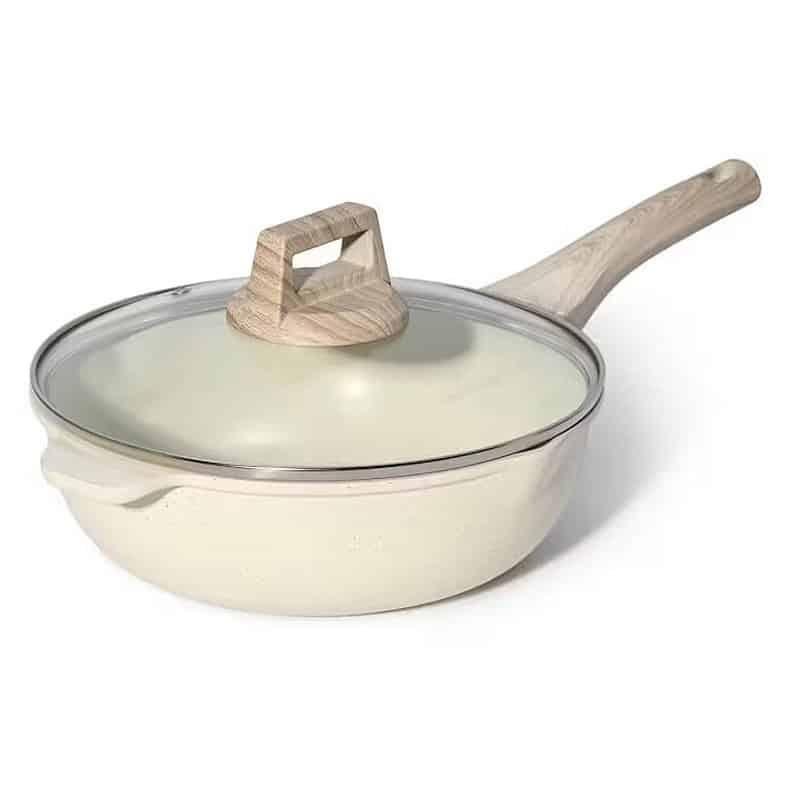 Aluminium Koekenpan Boreine Beige ø 30 cm, Huis en Inrichting, Keuken | Potten en Pannen, Ophalen of Verzenden, Keramische plaat
