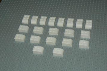 L536 Gebogen stenen 2x3 wit 20 st. beschikbaar voor biedingen