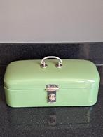 Mooi emaille nette Reseda ontbijtkoek trommel., Ophalen of Verzenden