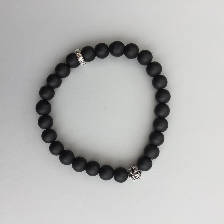 Thomas sabo zwarte kraaltjes stenen armbandje zilveren, Sieraden, Tassen en Uiterlijk, Armbanden, Zo goed als nieuw, Zilver, Ophalen of Verzenden