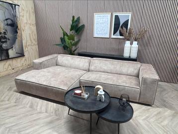 ZGAN Hotel Chiq Velvet Velours Hoekbank - Beige - 305 x 166 beschikbaar voor biedingen