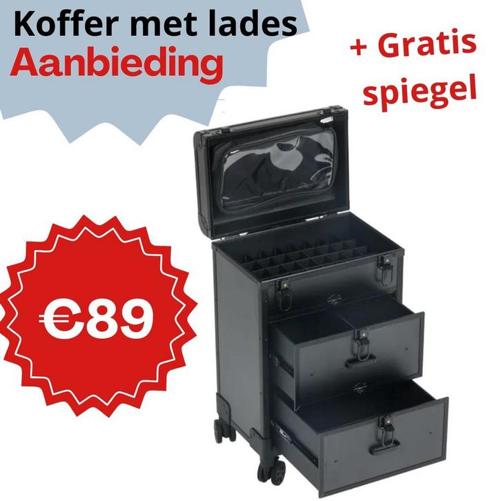 Kapperskoffer  kappers koffer  lades trolley met wielen, Sieraden, Tassen en Uiterlijk, Beautycases, Nieuw, Ophalen of Verzenden