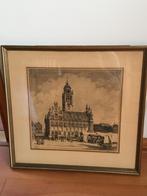 H.S. Roodenburg Oude Prent van Middelburg, 1940, Antiek en Kunst, Kunst | Etsen en Gravures, Ophalen