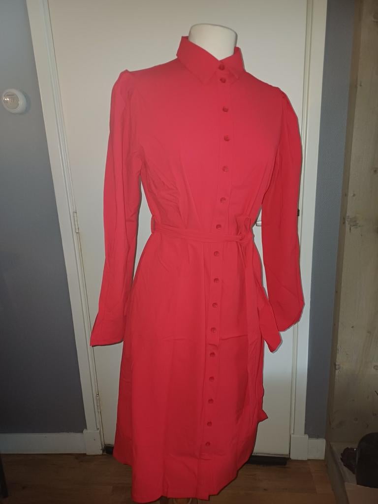 Mi piace travel jurk XL Rood met steekzakken en pofmouw, Maat 46/48 (XL) of groter, Nieuw, Ophalen of Verzenden, Mi piace