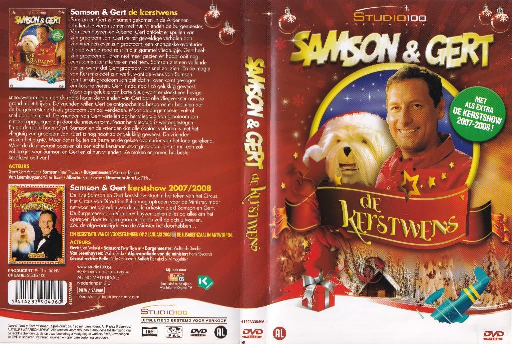Samson en Gert - De kerstwens + kerstshow 2007-2008, Cd's en Dvd's, Gebruikt, Alle leeftijden, Ophalen of Verzenden, Komedie
