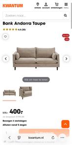 Bank Andorra Taupe Kwantum 2-persoons - Z.G.A.N. (2025), 150 tot 200 cm, Tweepersoons, 75 tot 100 cm, Ophalen of Verzenden