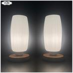 Vintage paar opaalglazen bedlampjes - Tsjechië- Sixties, Gebruikt, Vintage, Ophalen of Verzenden, Nb