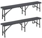 2x Bierbank picknickbank antraciet kunststof GRATIS BEZORGD!, Overige, Verzenden, Nieuw, Nvt