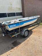 Placom 410 boot met Yamaha 6 pk motor + trailer, Watersport en Boten, Motorboten en Motorjachten, Ophalen, Gebruikt, Minder dan 10 pk