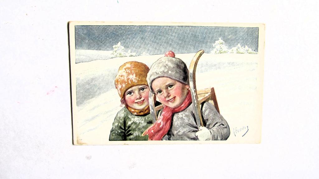 Feiertag met de slee, Ophalen of Verzenden, 1920 tot 1940, Gelopen, Overige thema's