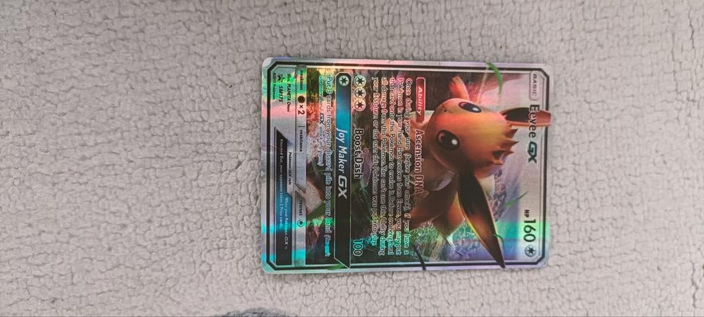Eevee GX Pokémon kaart - Perfecte staat, Ophalen of Verzenden, Zo goed als nieuw, Losse kaart, Foil