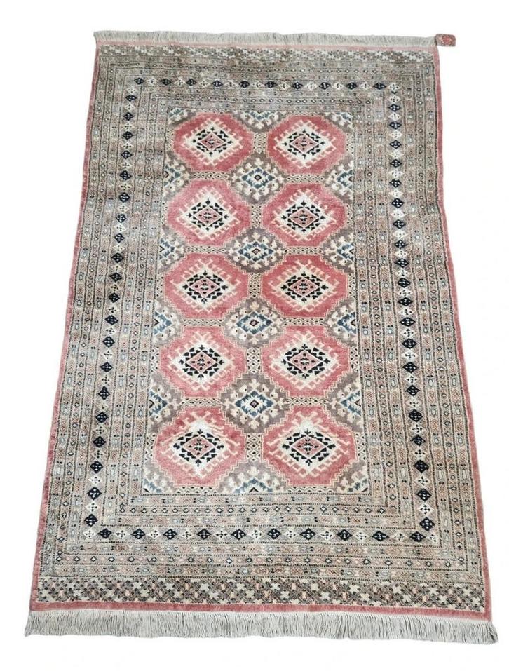 Handgeknoopt Perzisch wol Jaldar tapijt pink 122x184cm, Huis en Inrichting, Stoffering | Tapijten en Kleden, Gebruikt, 100 tot 150 cm