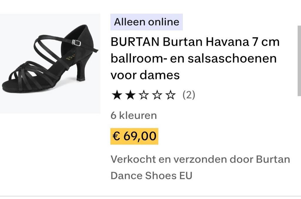 Dansschoenen salsa dames maat 38, Ophalen