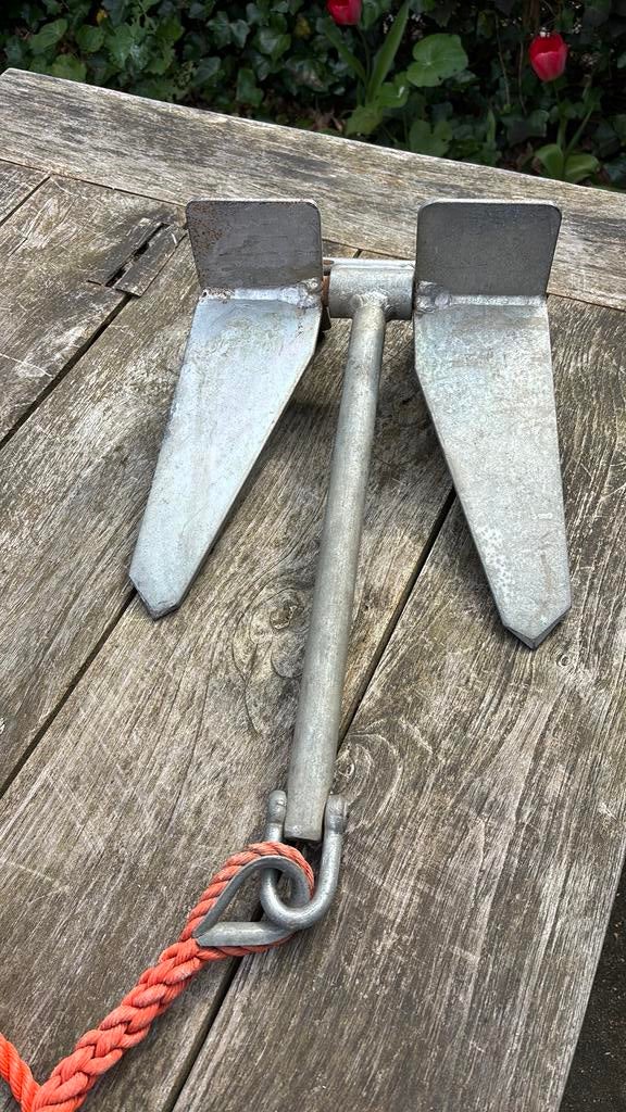 Anker, Danforth/plaatanker, 10 kg, Ophalen of Verzenden, Zo goed als nieuw, Ankeren en Afmeren, Zeilboot of Motorboot