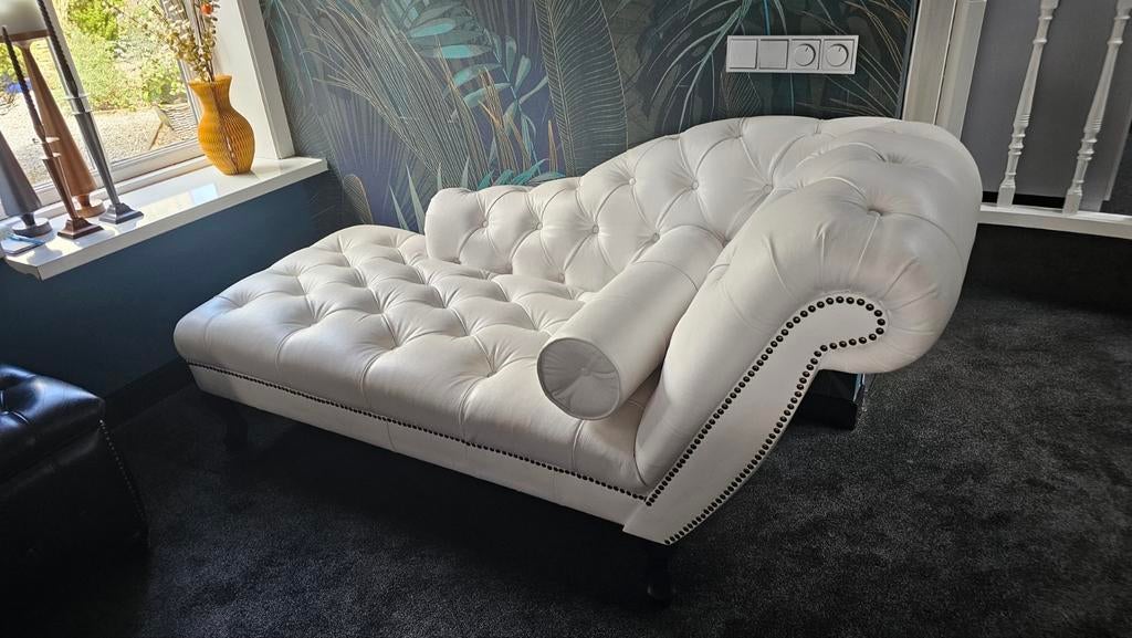 Luxe witte divan/chaise longue - 180 cm breed, Huis en Inrichting, Banken | Sofa's en Chaises Longues, Ophalen, 150 tot 200 cm