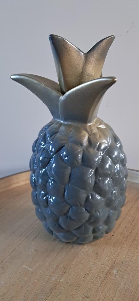 Decoratieve Ananas - Grijs/Goud - 23cm, Huis en Inrichting, Woonaccessoires | Overige, Ophalen of Verzenden, Zo goed als nieuw