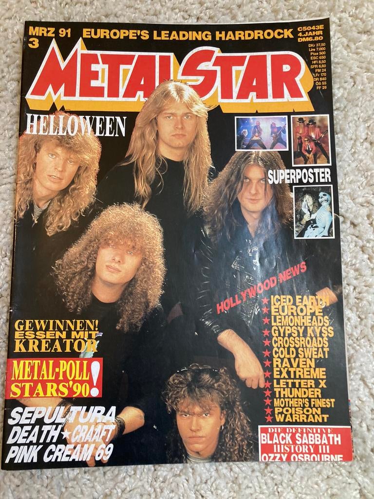 METAL STAR Magazine 1991 DEATH Helloween SEPULTURA Raven, Ophalen of Verzenden, Muziek, Film of Tv