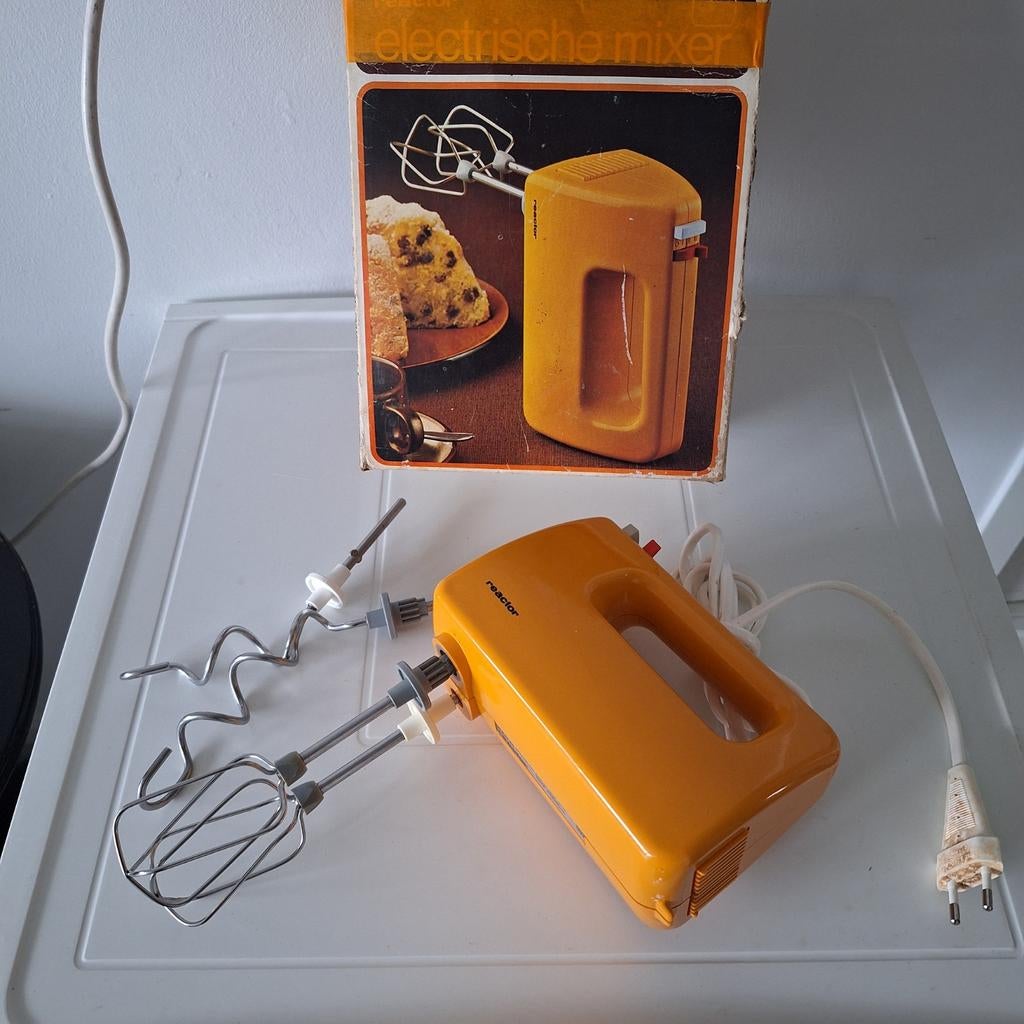 Vintage Reactor Mixer - Oranje, Witgoed en Apparatuur, Keukenmixers, Gebruikt, 3 snelheden of meer, Ophalen of Verzenden, Vaatwasserbestendig