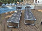 Ligbedden inklapbaar grijs/groen, Ophalen, Gebruikt, Aluminium, Inklapbaar