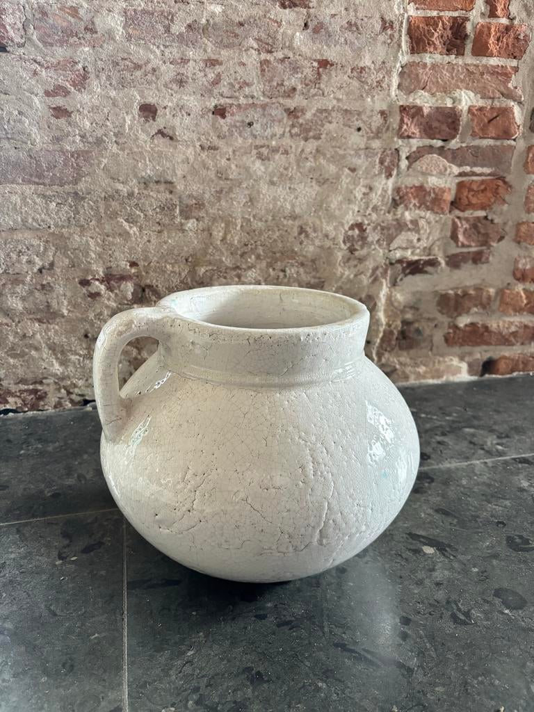 Brynxz grote vaas / bloempot gebroken wit landelijke look, Huis en Inrichting, Woonaccessoires | Vazen, Ophalen, Gebruikt, Wit