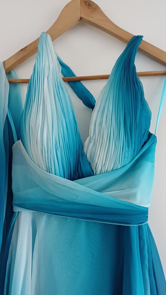 Gala jurk, Kleding | Dames, Ophalen of Verzenden, Zo goed als nieuw, Blauw, Galajurk